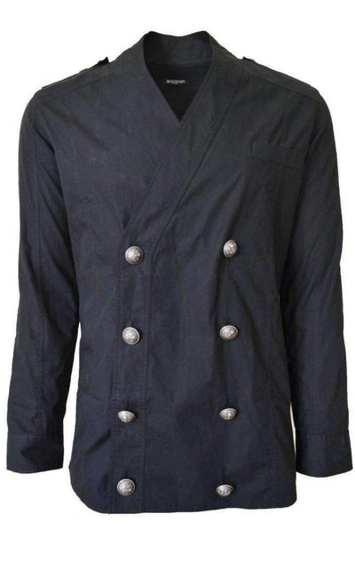 Black Shirt Double-breasted Jacket Balmain