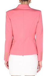 Balmain Coral Double-breasted Wool Blazer