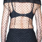 Long Sleeve Black Polka Dot Silk Shirt Balmain