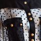 Long Sleeve Black Polka Dot Silk Shirt Balmain