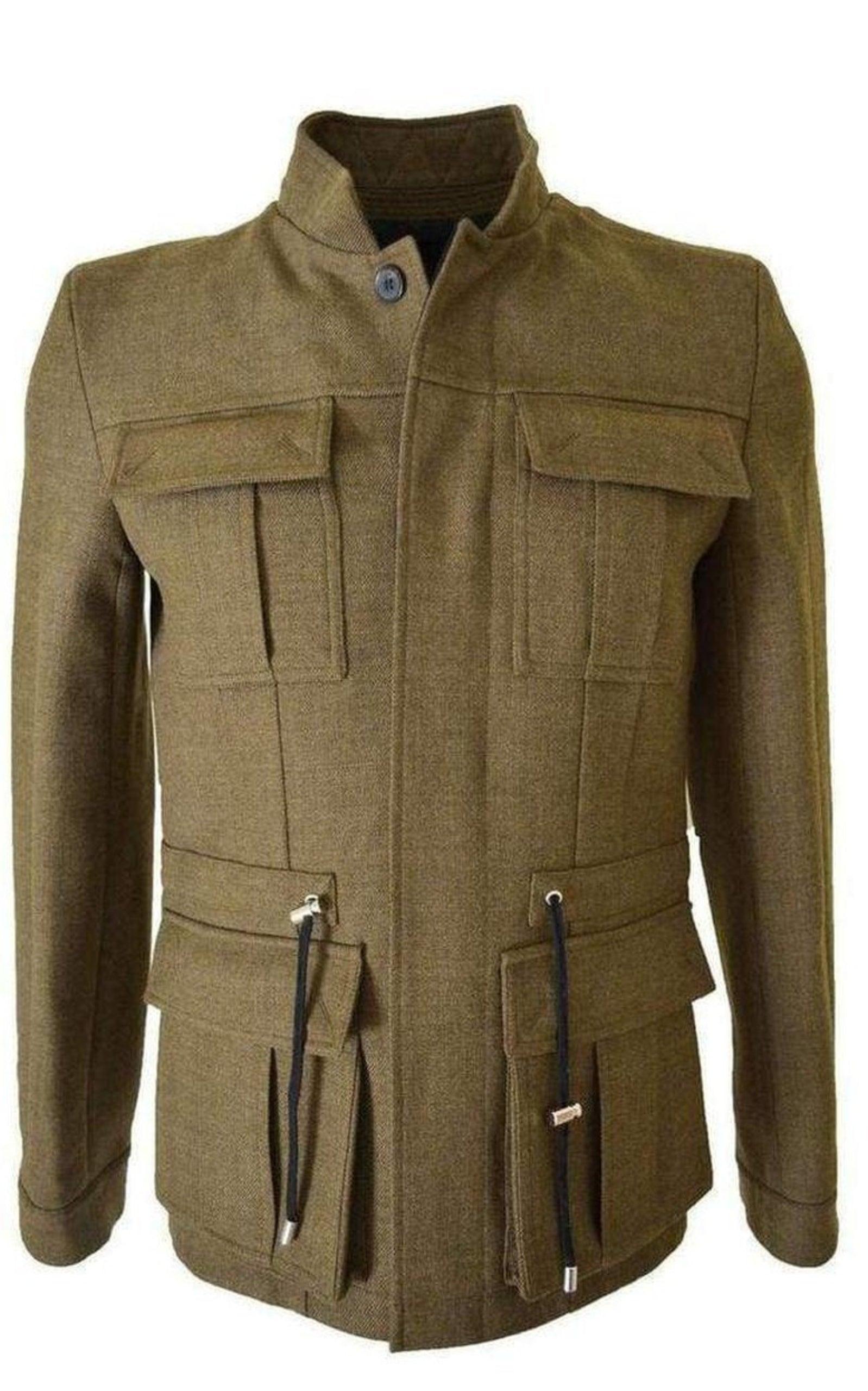 Military Green Wool Jacket Balmain