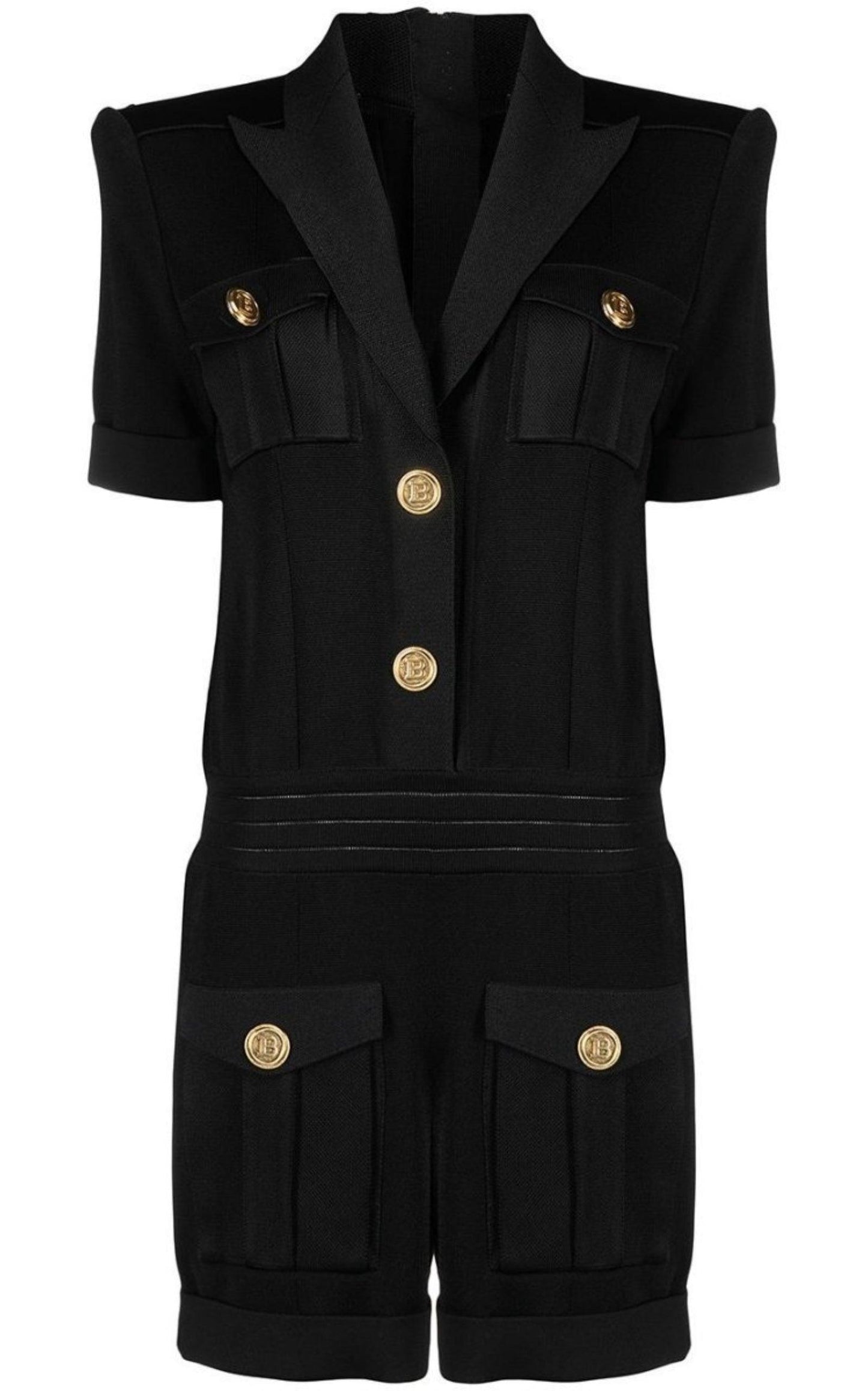 Peak Lapel Knitted Jumpsuit Balmain