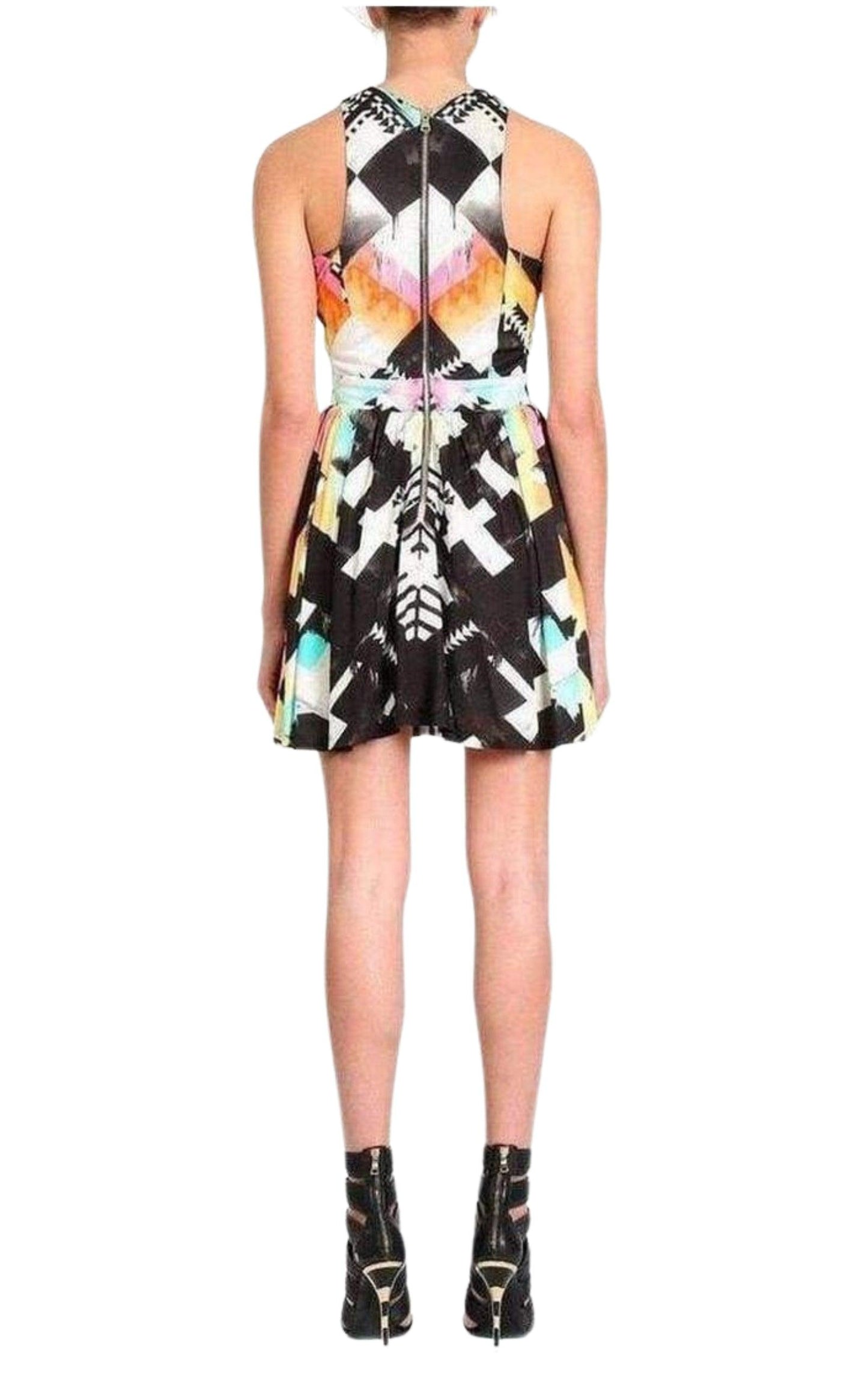 Printed Silk Jersey Mini Dress Balmain