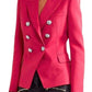 Red Double Breasted Wool Jacket Balmain