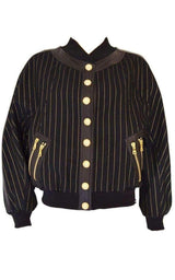 Striped Cotton Teddy Jacket Balmain