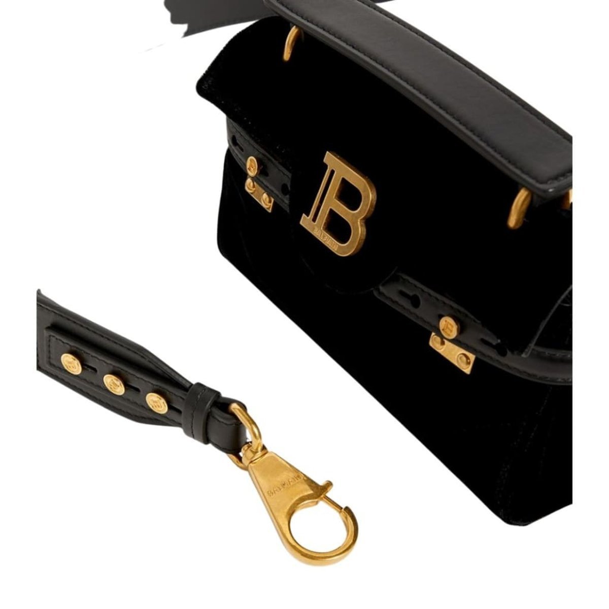 Balmain Velvet B-Buzz 19 Baguette Bag