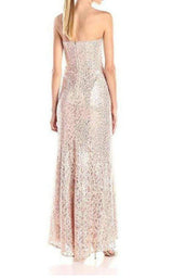 Applique Chiffon Sequinned Cutout Dress BCBGMAXAZRIA