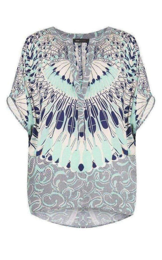 Ayanna Oversized Printed Top BCBGMAXAZRIA