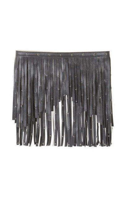 Black Fringe Studded Belt BCBGMAXAZRIA