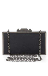 Black Sadie Box Clutch with Side Handle BCBGMAXAZRIA