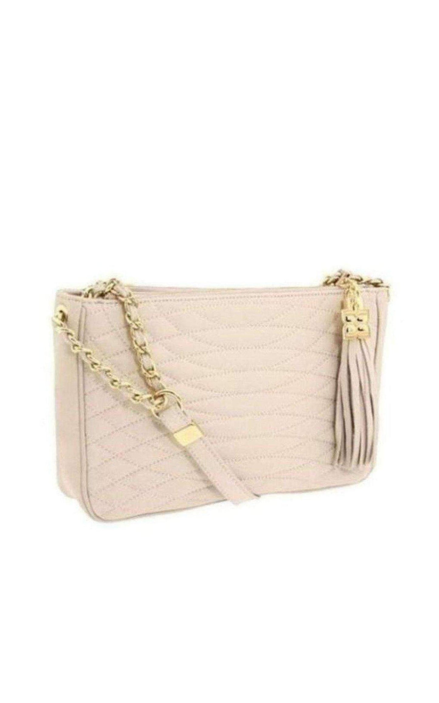 Bridget Beige Quilted Faux Leather Shoulder Bag BCBGMAXAZRIA