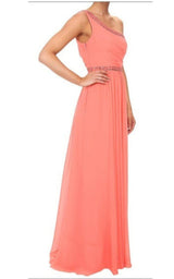 Daniele Coral One Shoulder Embellished Gown BCBGMAXAZRIA