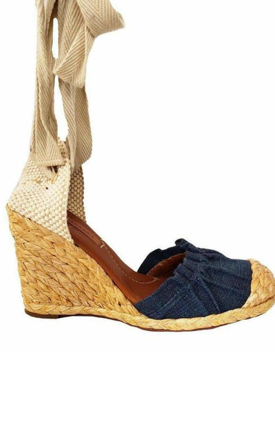 Denim Platform Wedge Sandal BCBGMAXAZRIA