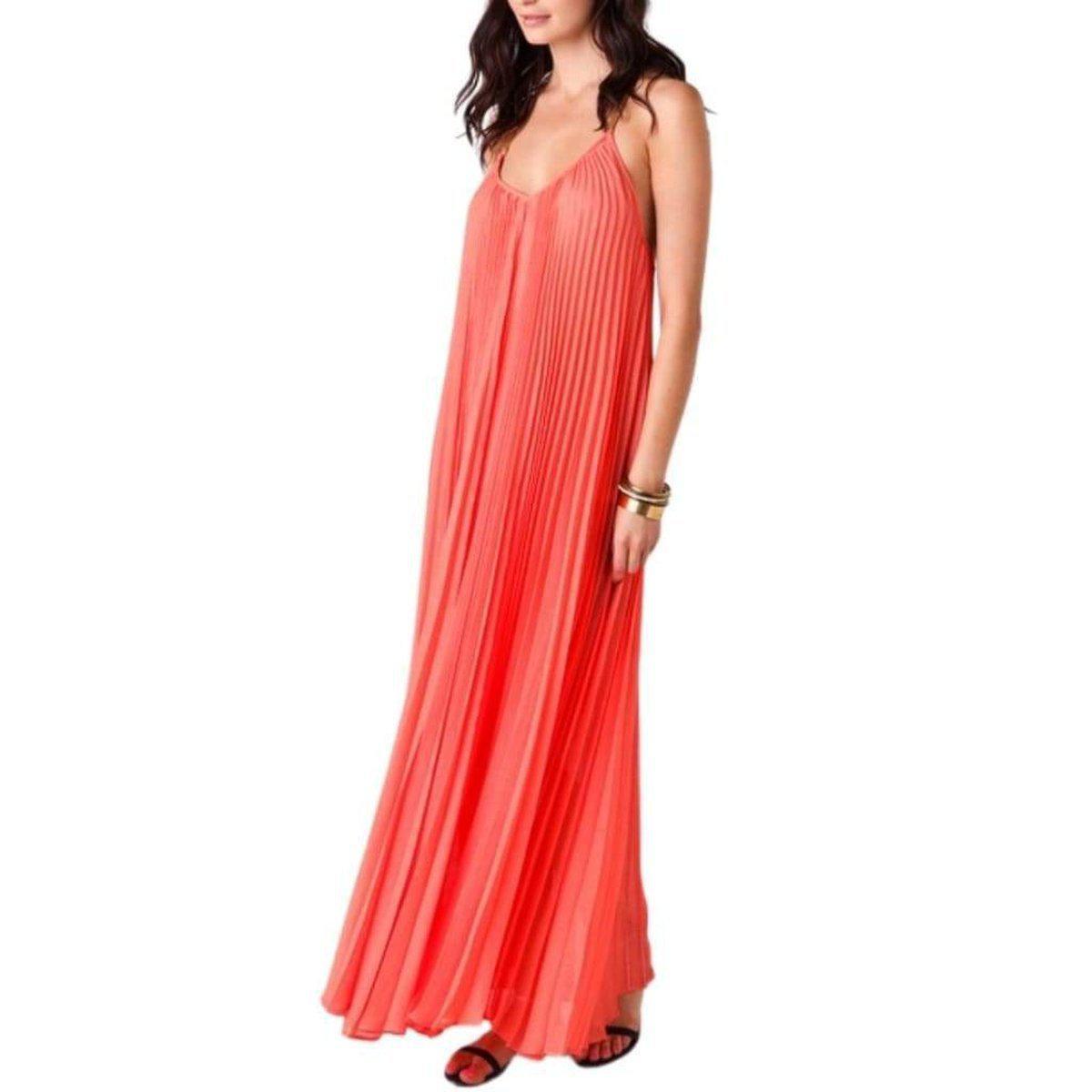 BCBGMAXAZRIA Edita Sunburst-Pleat Maxi Dress