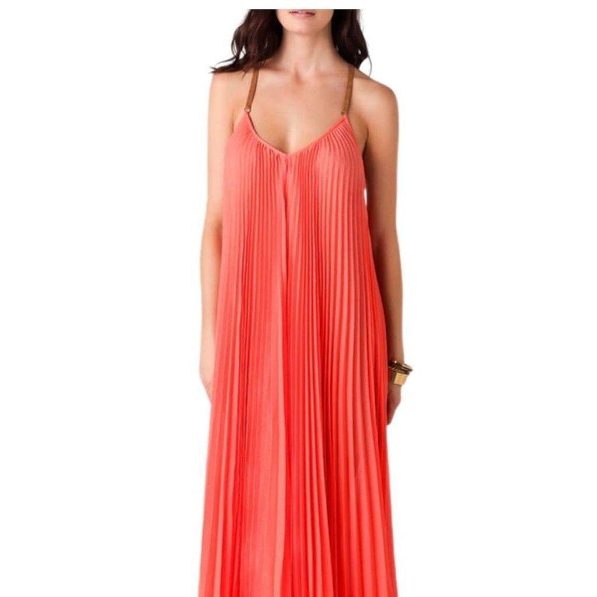 BCBGMAXAZRIA Edita Sunburst-Pleat Maxi Dress