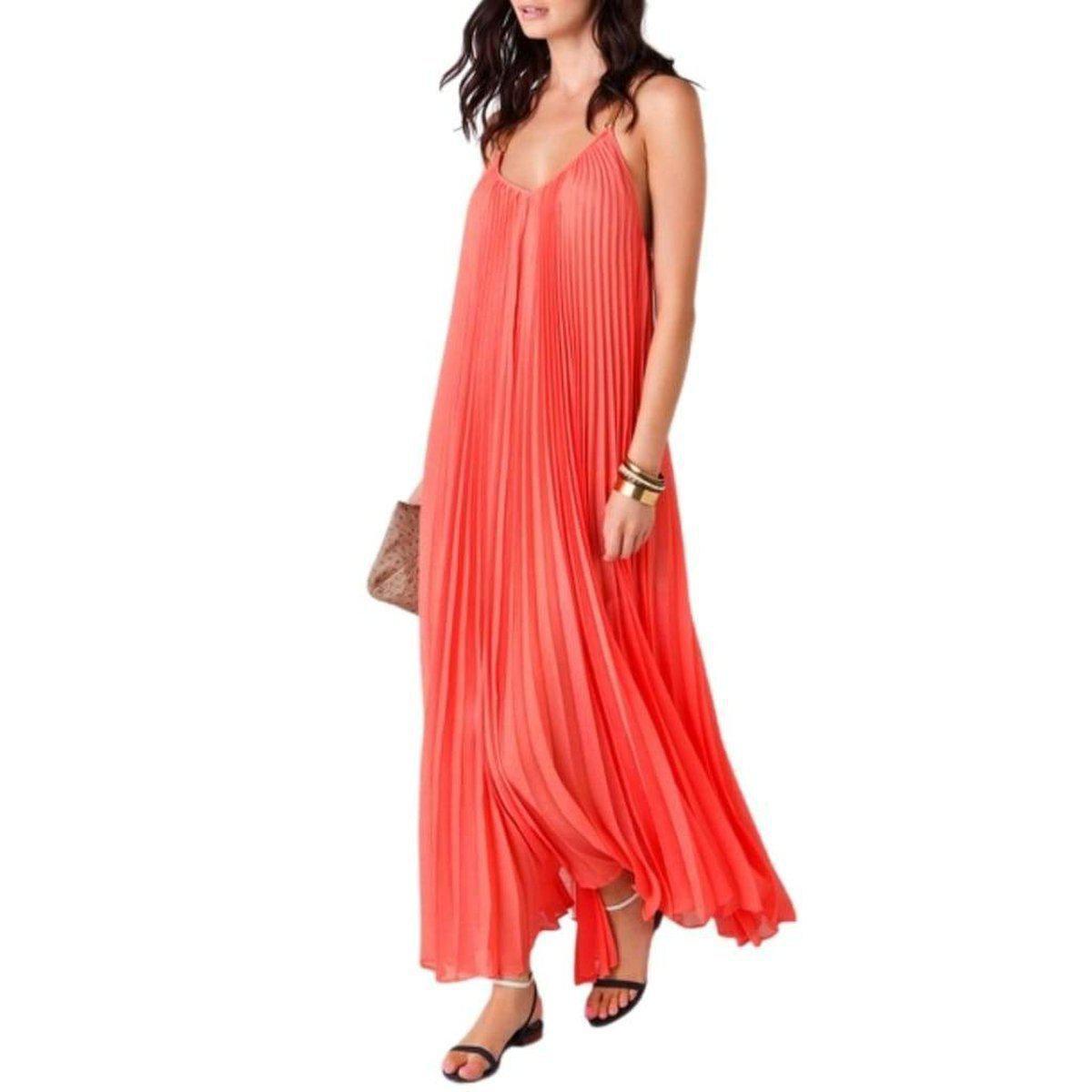 BCBGMAXAZRIA Edita Sunburst-Pleat Maxi Dress