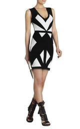 Evinna Geometric Jacquard Dress BCBGMAXAZRIA