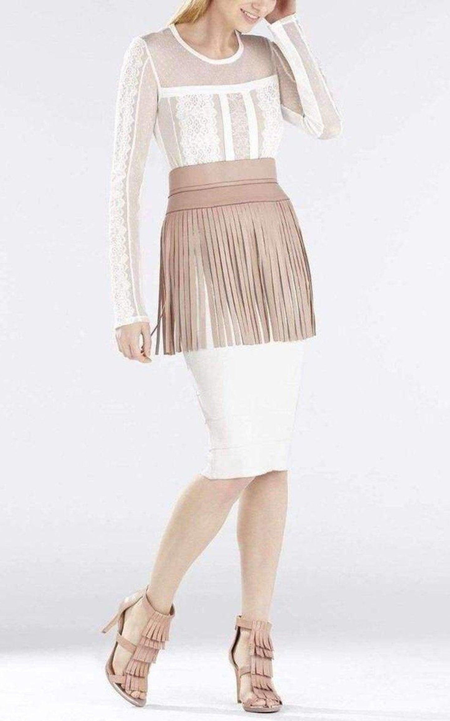 Fringe Contour Waist Belt BCBGMAXAZRIA