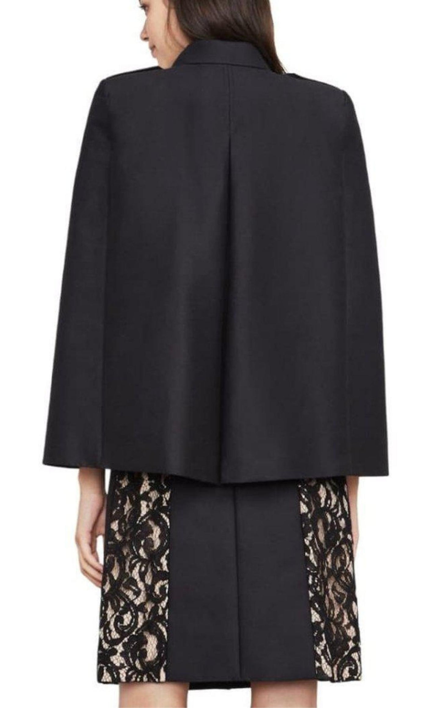 BCBGMAXAZRIA Genevieve Lace Cape Dress