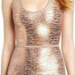 Gisela Criss Cross Foil Print Bodycon Dress BCBGMAXAZRIA