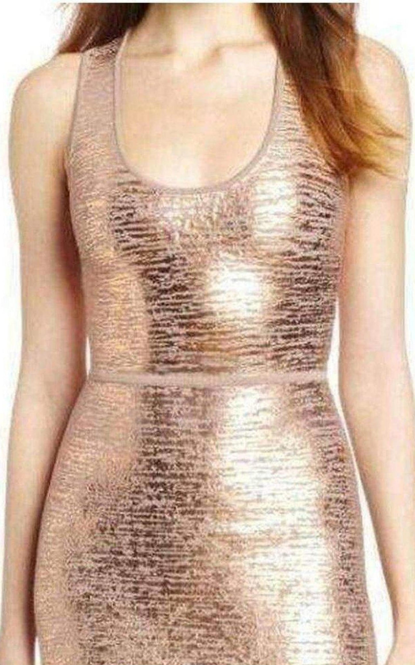 Gisela Criss Cross Foil Print Bodycon Dress BCBGMAXAZRIA