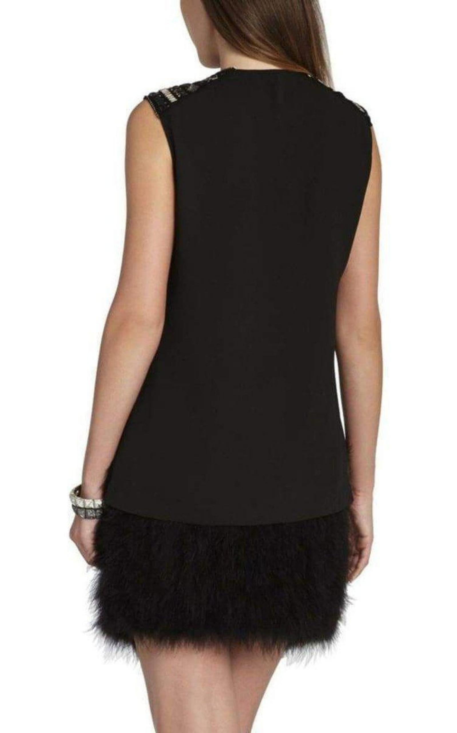 Gisele Front Draped Sleeveless Beaded Blouse BCBGMAXAZRIA