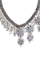 Half Gemstone Spiked Necklace BCBGMAXAZRIA