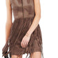 Hamin Fringe Faux Suede Vest Dress BCBGMAXAZRIA