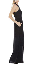 Josselyn Black Halter Top Jumpsuit BCBGMAXAZRIA