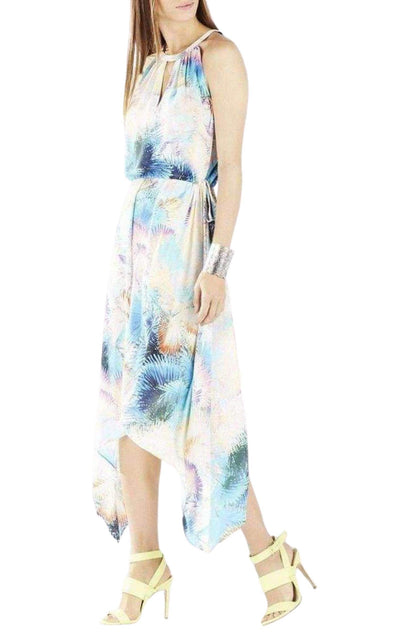 Keelie Printed Waist Tie Halter Dress BCBGMAXAZRIA