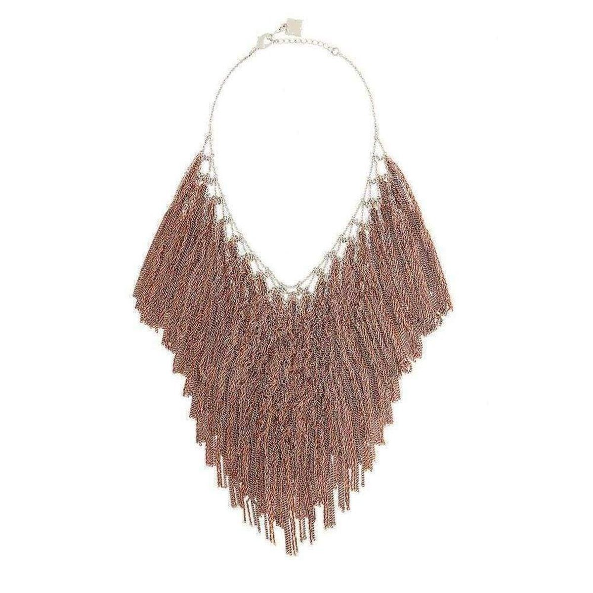 BCBGMAXAZRIA Lattice Woven Bib Necklace