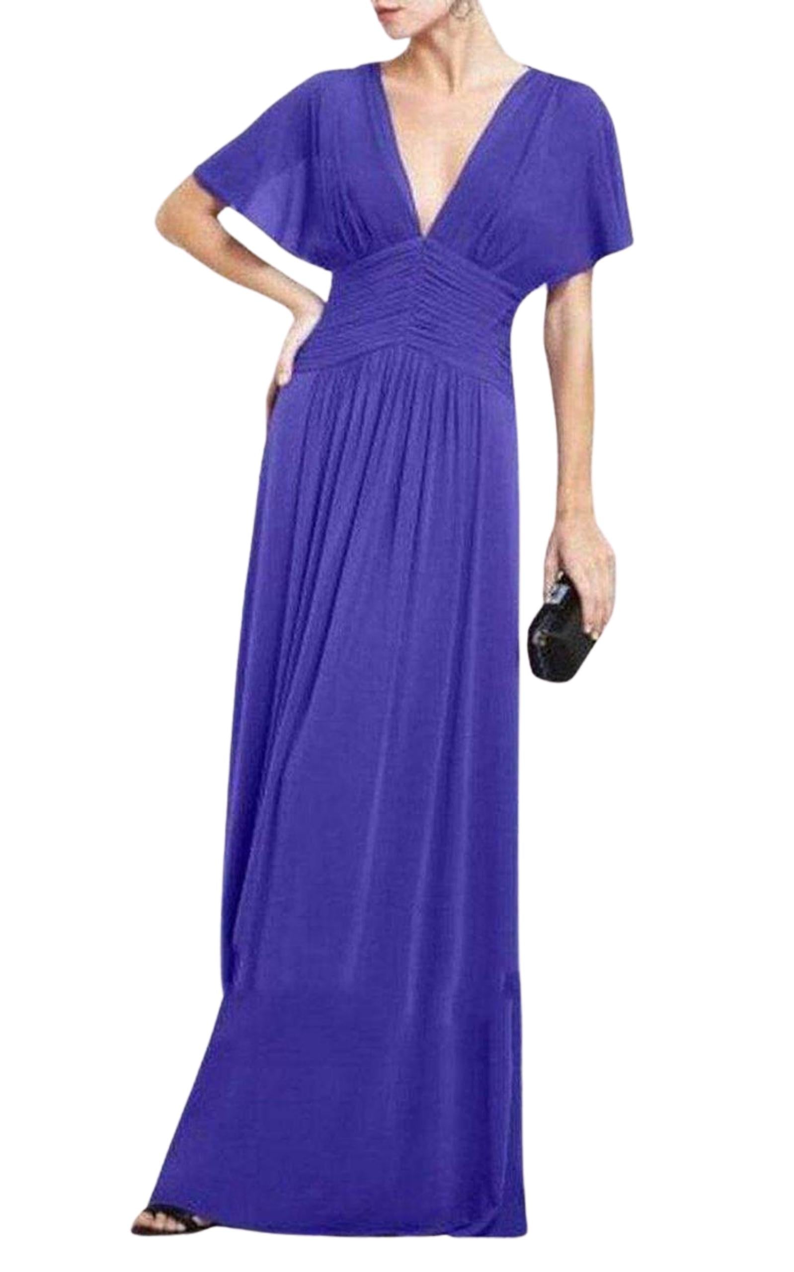 BCBGMAXAZRIA Liz Purple Lace Back Formal Gown