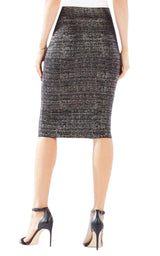 Metallic Foil Leger Pencil Skirt BCBGMAXAZRIA