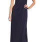 Navy One Shoulder Dress BCBGMAXAZRIA