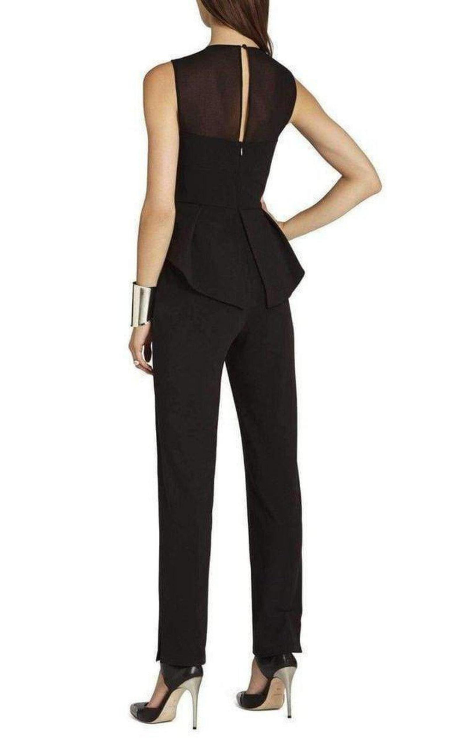 Oliana Black Bustier Pantsuit BCBGMAXAZRIA