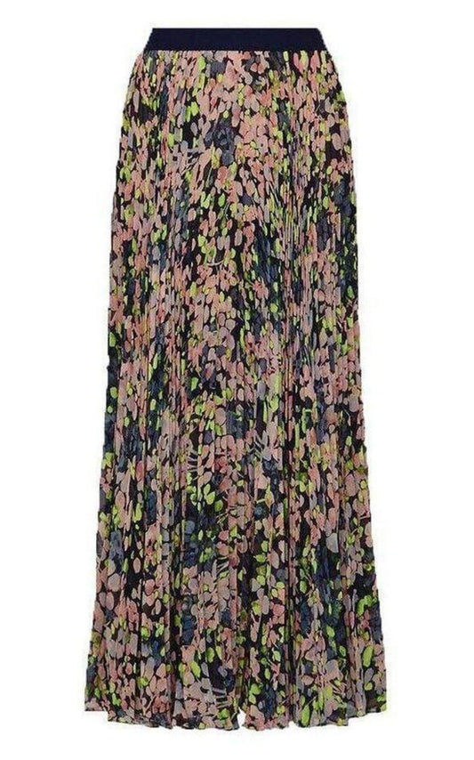 Pleated Floral Maxi Skirt BCBGMAXAZRIA