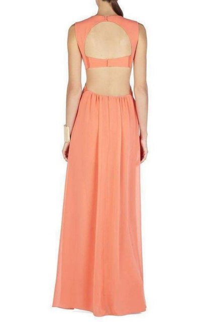 Plunging V-Neck Cutout Gown BCBGMAXAZRIA