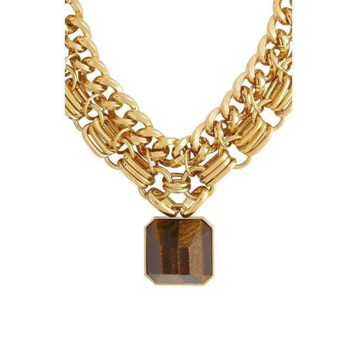 BCBGMAXAZRIA Pyramid Stone Pendant Necklace