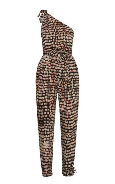 Sandy Dots One-Shoulder Jumpsuit BCBGMAXAZRIA