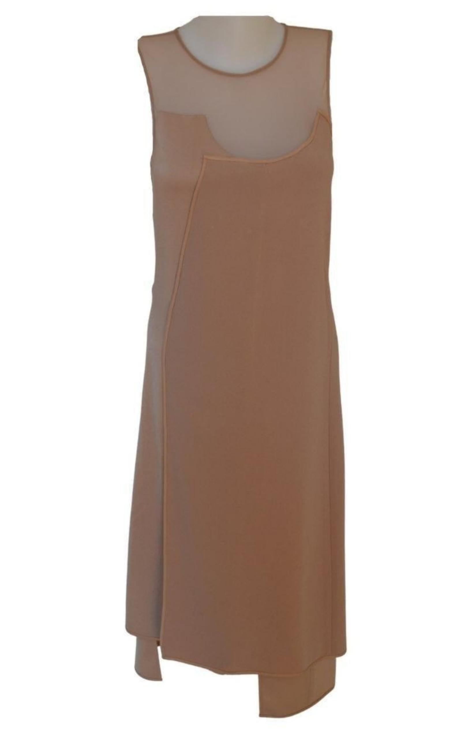 Sleeveless Pleated Contrast-Tulle Dress BCBGMAXAZRIA