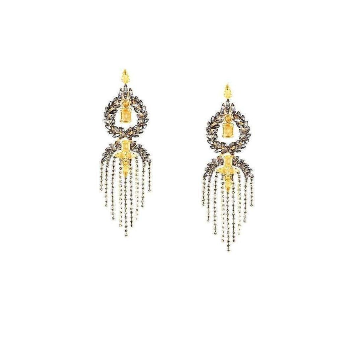 BCBGMAXAZRIA Stone Fringe Earrings