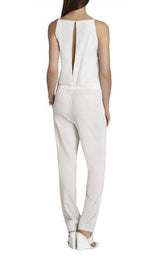 Waylen Sleeveless White Jumpsuit BCBGMAXAZRIA