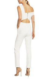 White Haida One-shoulder Jumpsuit BCBGMAXAZRIA