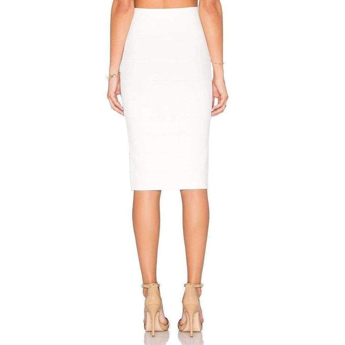 BCBGMAXAZRIA White Leger Pencil Skirt