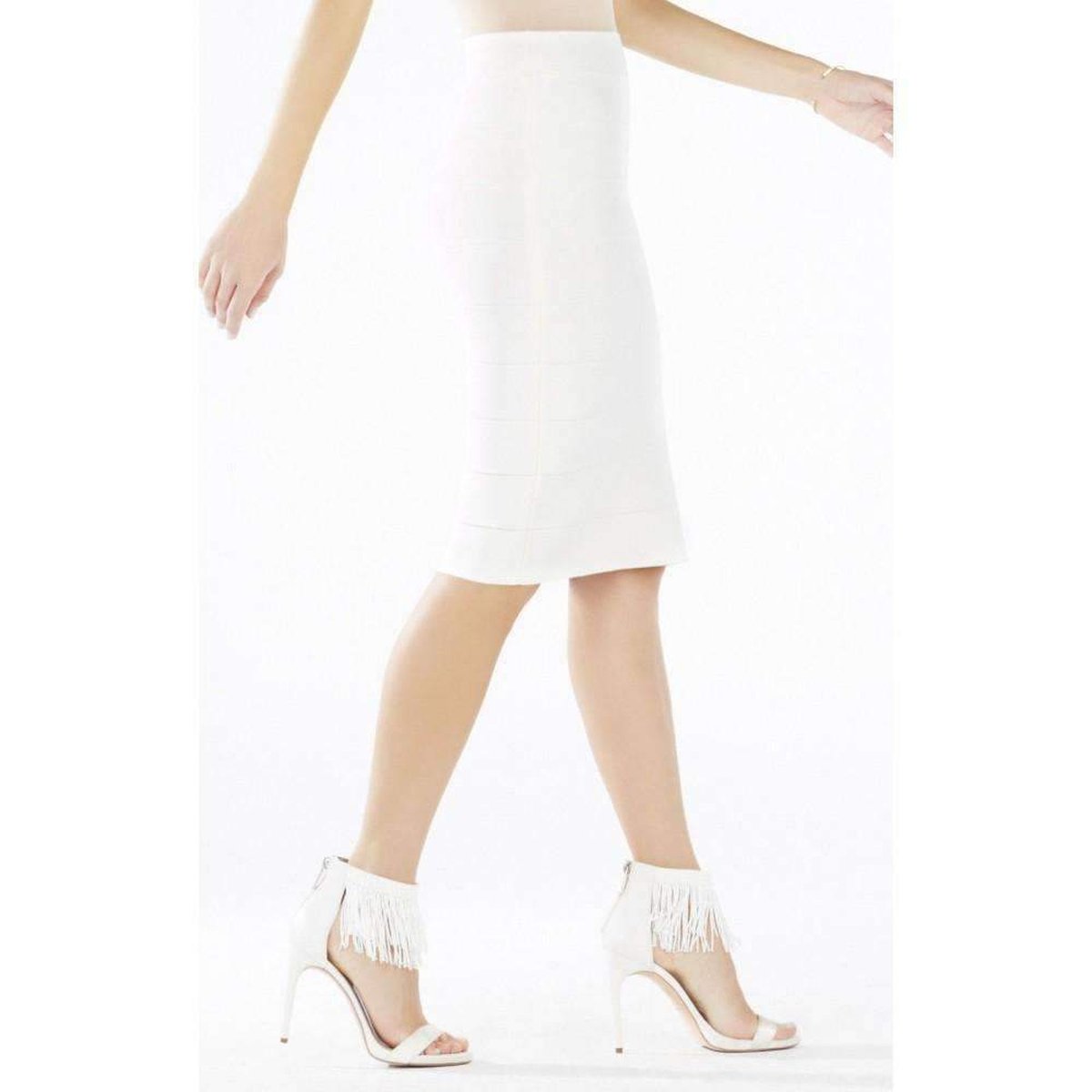 BCBGMAXAZRIA White Leger Pencil Skirt