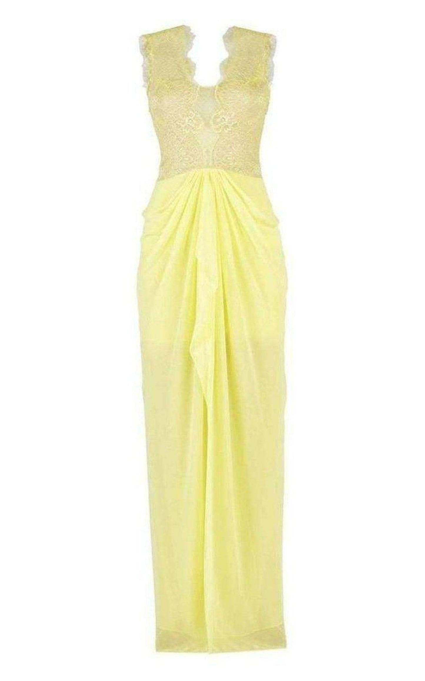 BCBGMAXAZRIA Yellow Sleeveless Gown