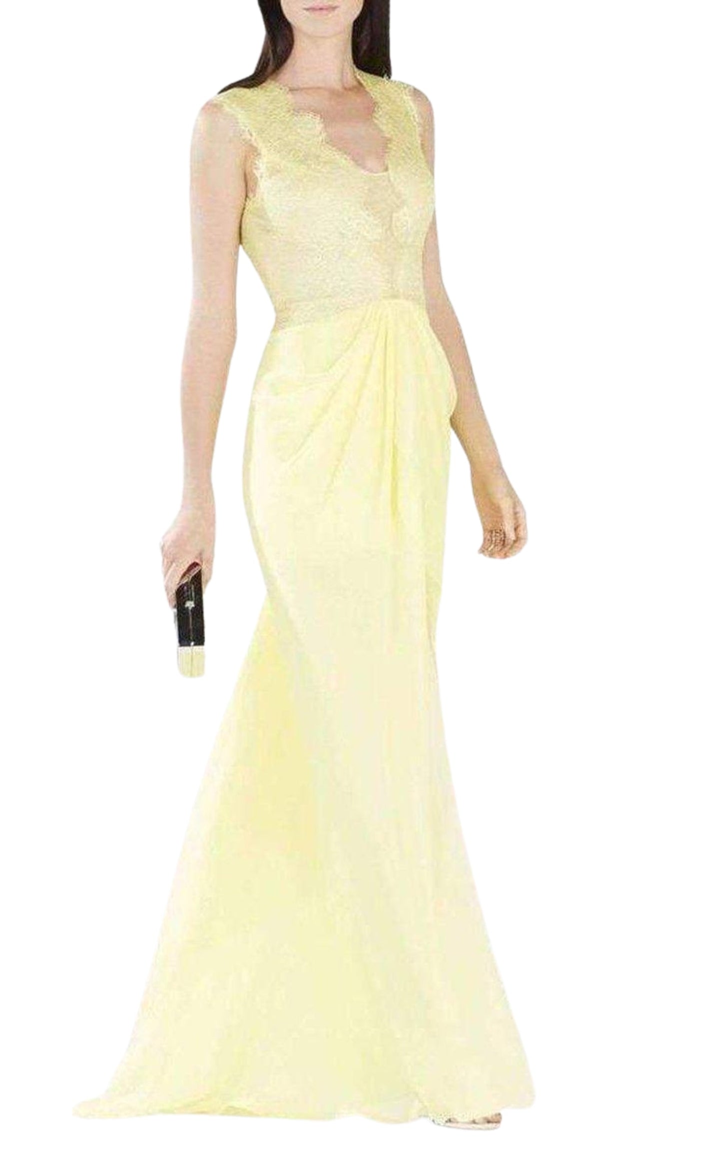 BCBGMAXAZRIA Yellow Sleeveless Gown