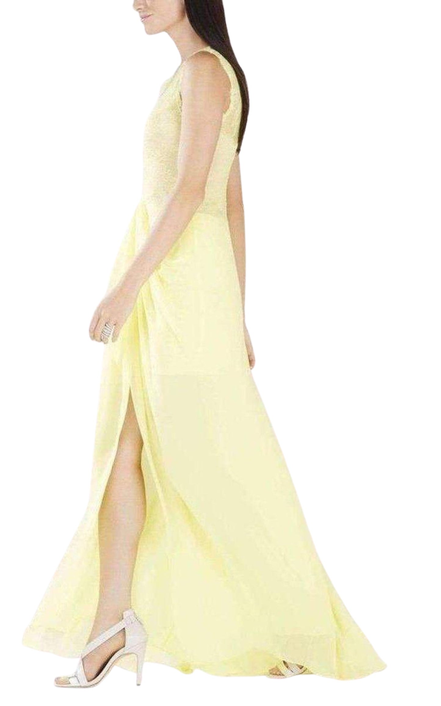 BCBGMAXAZRIA Yellow Sleeveless Gown