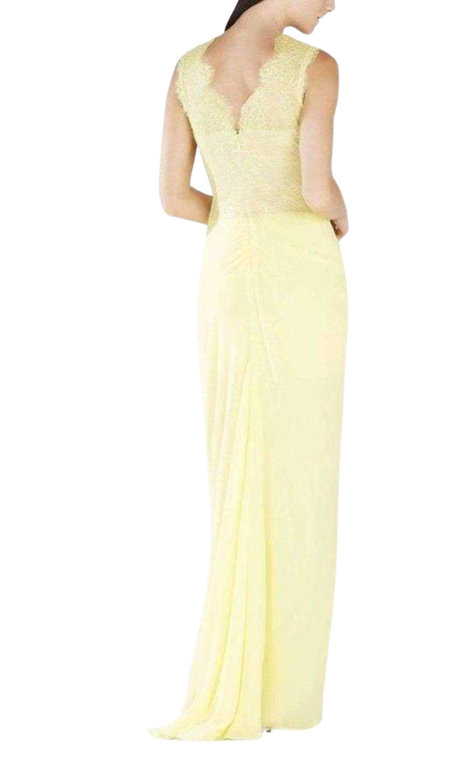 BCBGMAXAZRIA Yellow Sleeveless Gown