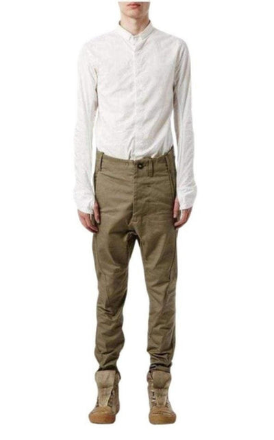 Cotton Blend High Rise Tapered Trousers Boris Bidjan Saberi